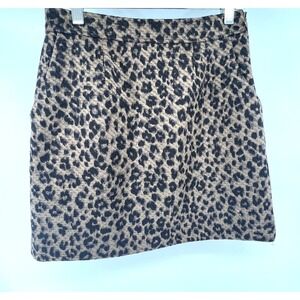SNIDEL Mini Skirt Leopard Print Brown/Black Women‎ Used Size 0